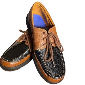 Dr. Comfort Men's Black and Brown Leather Shoes Dockside Therapeutic Shoes 10.5W